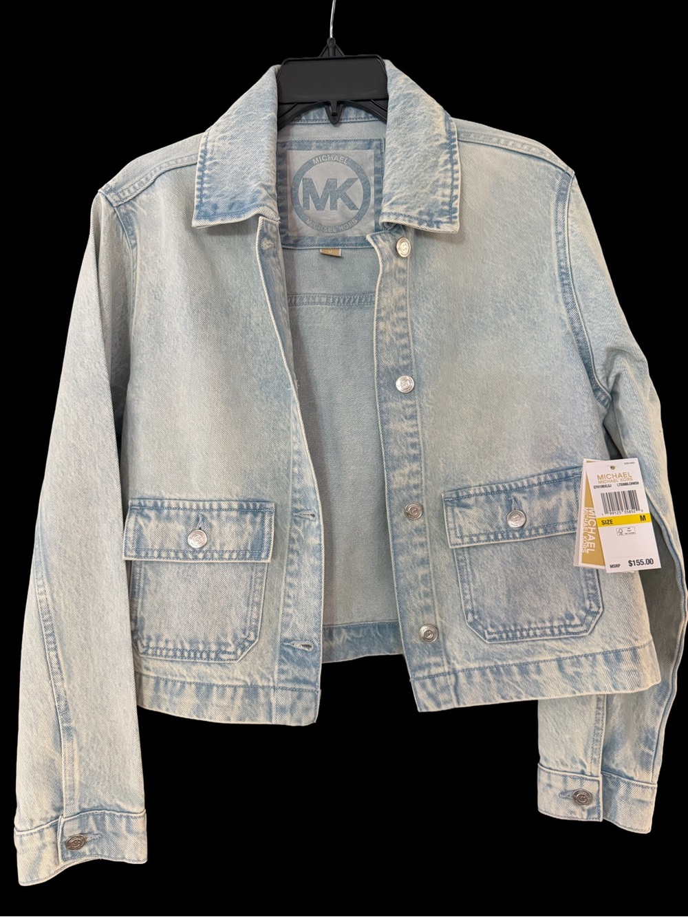 Michael Kors Light Wash Denim Jean Jacket - Pale Blue